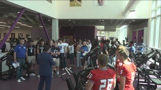 Local high school football teams in attendance for Media Day