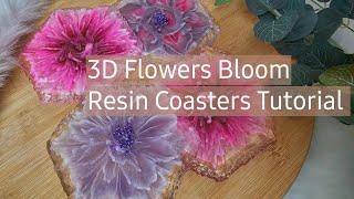 #9 Stunning Resin 3D  Flower BLOOM Coasters