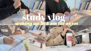 EXAM STUDY VLOG  | waking up at 5am | my realistic college life? in Korea 