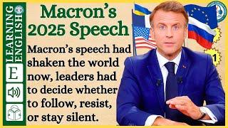 Macron’s 2025 Speech | Graded Reader | English Listening  | Practice English stories | WooEnglish