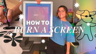 Screen Print with me  HOW I BURN A SCREEN  Printing at home 