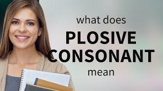 Plosive consonant — what is PLOSIVE CONSONANT definition