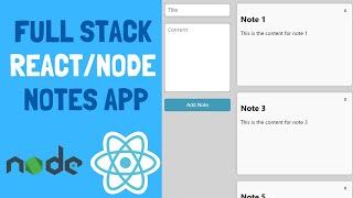 Full Stack React Node Project | Build a Notes App from Scratch for your Portfolio