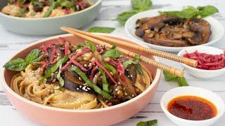 Chili Crisp Peanut Noodles With Portobello Mushrooms Recipe