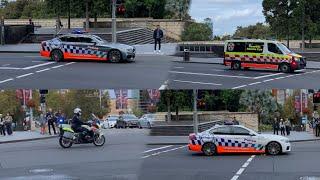 NSW Police [HIGHWAY] and NSW Ambulance [INTENSIVE CARE] MEDICAL ESCORT | College St, Sydney