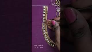 Sugar bead loading aari work for beginners in tamil #pinnal #maggamwork #maggam #aariwork