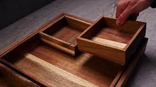 Product video. Rustic Wooden Serving Trays with Handle