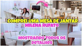 COMPREI UMA MESA DE JANTAR MILENA RUFATO JADE  NA MODERNA MOBÍLIA MOSTRANDO TODOS OS DETALHES