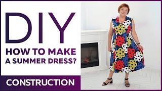 How to make summer flared dress without the pattern?  Construction, cutting and fitting.