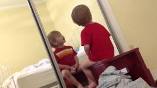 Baby in the mirror.