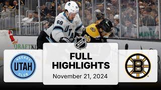 NHL Highlights | Utah Hockey Club vs. Bruins - November 21, 2024