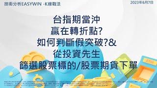 台指期當沖贏在轉折點?如何判斷假突破?&從投資先生篩選股票標的/股票期貨下單