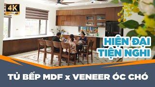 KHÁM PHÁ MẪU TỦ BẾP VENEER ÓC CHÓ ĐẸP TINH TẾ ĐẦY TIỆN NGHI | KITCHEN TOUR