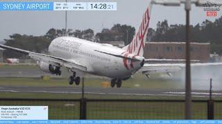  #LiveChatReact - BIG BOUNCE Boeing 737 Landing! SydSquad Live Plane Spotting Highlights 