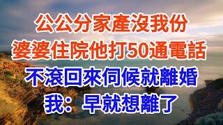 公公分家產沒我份，婆婆住院他打50通電話：不滾回來伺候就離婚，我：早就想離了【星河故事鋪】#情感故事#婆媳關系#家庭生活#爽文#正能量 #流量 #家族恩怨 #故事頻道 #故事分享 #情感