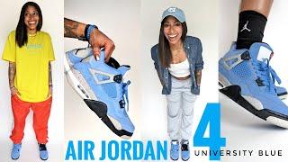 Air Jordan 4 University Blue (UNC) 2021 GS | Unboxing + Lookbook + On Foot