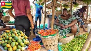 Rural African village market day in Togoville West Africa. Cost of living in an African village 2024