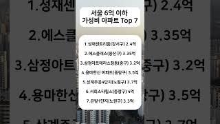 서울 6억 이하 가성비 아파트 Top7