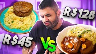 PRATO CHIQUE CARO VS BARATO - MEDALHÃO COM PIAMONTESE - 130 REAIS VS 45 REAIS