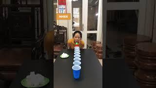 Blow Water Pong Cup Challenge  - Funny Family Games
