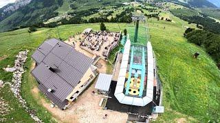 Wingsuit Flyby Of A Cable Car Station | Rotwand | Dolomites