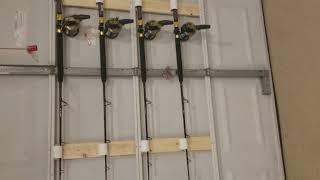 DIY Garage Door fishing rod storage