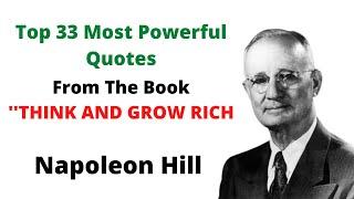 Top 33 Most Powerful Quotes From The Book THIN AND GROW RICH | NAPOLEON HILL