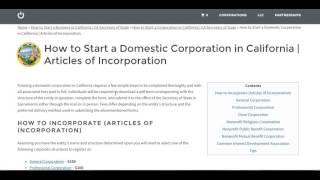 How to Start a Corporation in California | CA Secretary of State