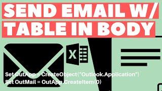 Excel VBA Macro: Send Email with Table in the Body (Step-by-Step Tutorial)