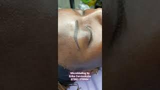 MICROBLADED EYEBROWS ON DARK SKIN | PERMANENT MAKEUP | #shorts | EYEBROWS |ERIKA CERVINSKAITE