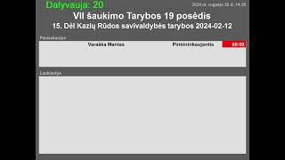 VII šaukimo Tarybos devynioliktasis posėdis 2024-09-30