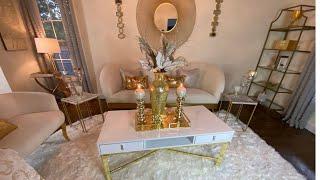 GLAM LIVING ROOM MINI MAKEOVER!! // Great Decor Ideas for Living Room // Clean and Decorate with me