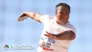 World Champ Tausaga-Collins lets loose wild throw, lands discus ONTO THE TRACK at U.S. Trials