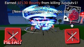 Low level PVP using True Triple Katana + Sanguine Art #17 (Blox Fruit)