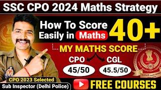 Ssc Cpo Maths Best strategy  | Cpo prelims Exam 2024 | Cpo strategy | Dpsi | Cpo preparation Tips 