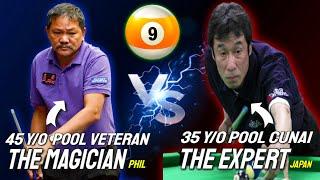 Efren Reyes The  Magician vs Akikumo Toshikawa Pool Cunai at the 1999 World 9-Ball Championship QF