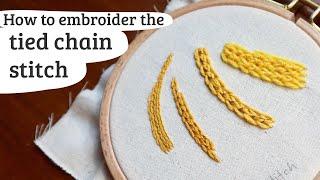 tied chain stitch - hand embroidery tutorial