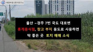 울산~경주 7번국도 대로변 휴게음식점, 창고 부지로 강추할 만 곳 소개합니다.