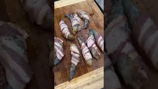 Quick, easy, and so flavorful ~ recipe below for Air Fryer Bacon Wrapped Shrimp!