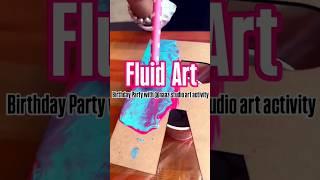 Fluid Acrylic Art on Wooden Alphabets - Birthday Party Fun #paint #fun #birthday #kidsart #wood