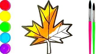 Как нарисовать кленовый лист просто для детей/How to Draw a maple leaf Quickly and easily for kids