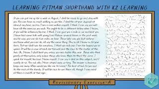 Pitman Shorthand - Revisionary Exercise (A) Dictation (100 WPM) - KZ Learning