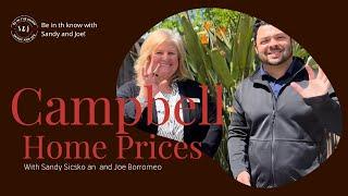 What are home prices in Campbell, CA March 2024 with Sandy Sicsko an Joe Borromeo
