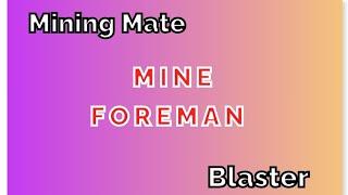 Mine Foreman|| Mining Mate ||blaster||MCQ objective question #miningsurveyorvishal #miningvishalsir