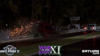 WAR IN THE WOODS 11 GANGSTER 26s 1ST ROUND-FINALS ( TURBO S-10 DOMINATES AND MUSTANG GOES AIRBORNE )