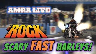 NITRO Burning Biker Ghouls Terrorize the 1/4 mile! | AMRA Harley Halloween @ THE ROCK!