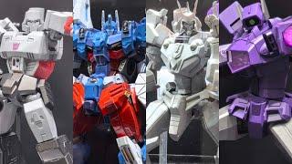 New Transformers action figures Flame Toys on display