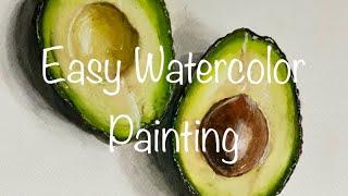 [Still Life Watercolor] | Avocado Watercolor Painting | Realistic Watercolor Tutorial