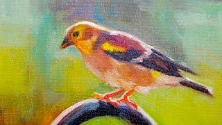 Golden Finch Painting Demo REAL TIME Every brush stroke by Peter Chorao Alla Prima PAINT FASTER EASY