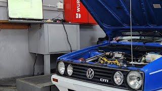 Modified 1600 vw golf 1 makes 112kw on the wheels! what mods do you think it has?